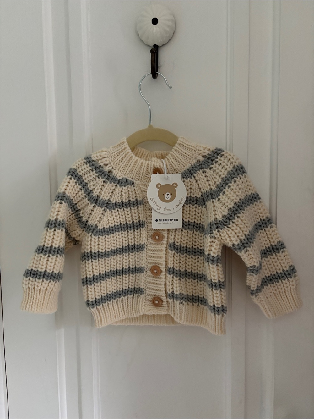 NWT The Blueberry Hill • Baby Rib Knit Stripe Cardigan (Size 12-24 months)